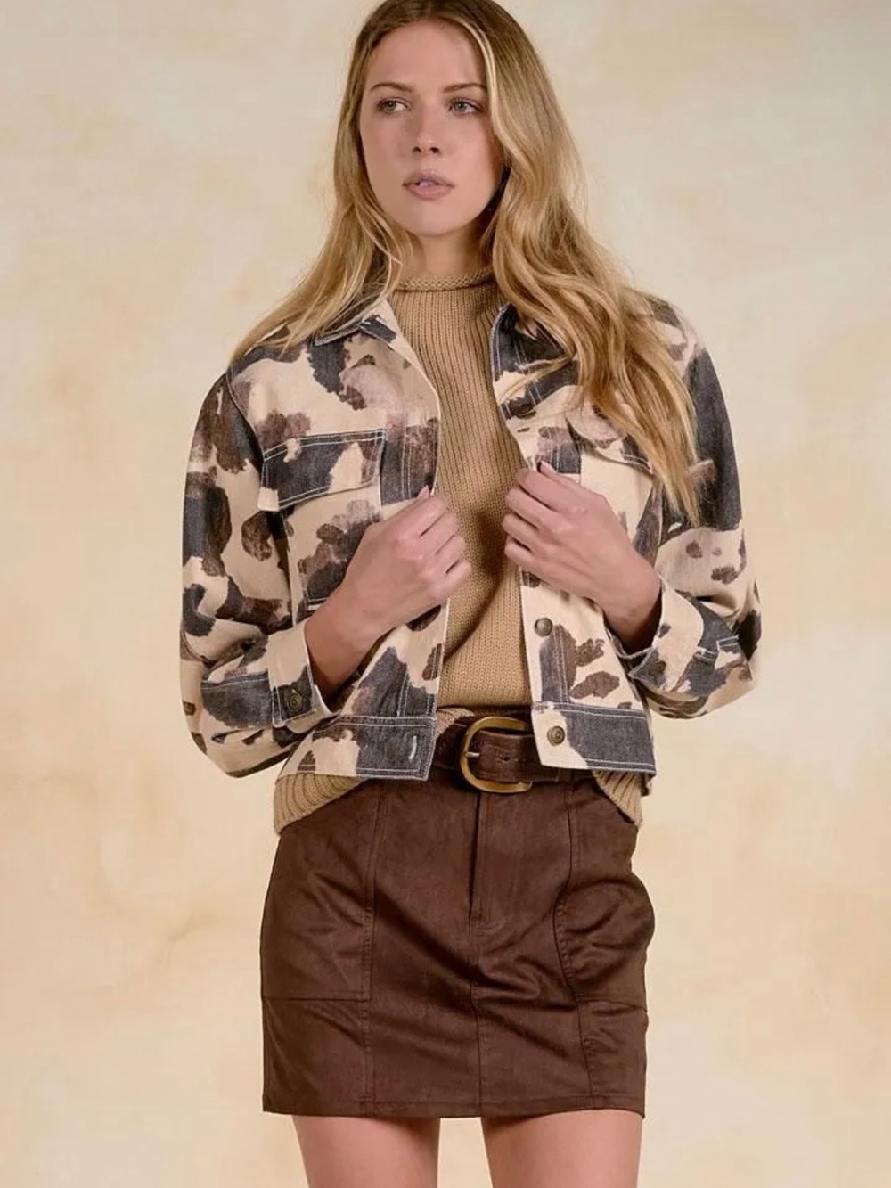 Elan cow denim jacket small NWT